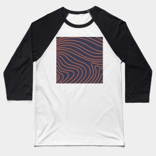 Orange curved stripes in retro style Baseball T-Shirt